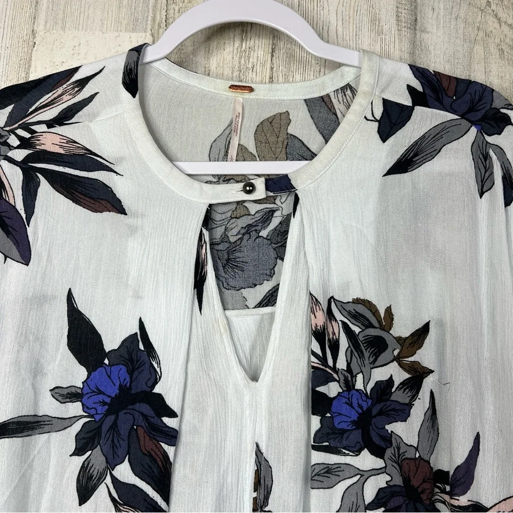 Free People Tunic Dress Womens Size Large Oversized Floral Print Blouse‎